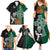 Custom New Zealand Ireland Rugby Family Matching Summer Maxi Dress and Hawaiian Shirt Warrior Black Fern and Shamrocks World Cup 2023 - Wonder Print Shop