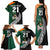 Custom New Zealand Ireland Rugby Family Matching Tank Maxi Dress and Hawaiian Shirt Warrior Black Fern and Shamrocks World Cup 2023 - Wonder Print Shop