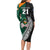 Custom New Zealand Ireland Rugby Long Sleeve Bodycon Dress Warrior Black Fern and Shamrocks World Cup 2023 - Wonder Print Shop