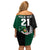 Custom New Zealand Ireland Rugby Off Shoulder Short Dress Warrior Black Fern and Shamrocks World Cup 2023 - Wonder Print Shop