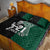 Custom New Zealand Ireland Rugby Quilt Bed Set Warrior Black Fern and Shamrocks World Cup 2023 - Wonder Print Shop