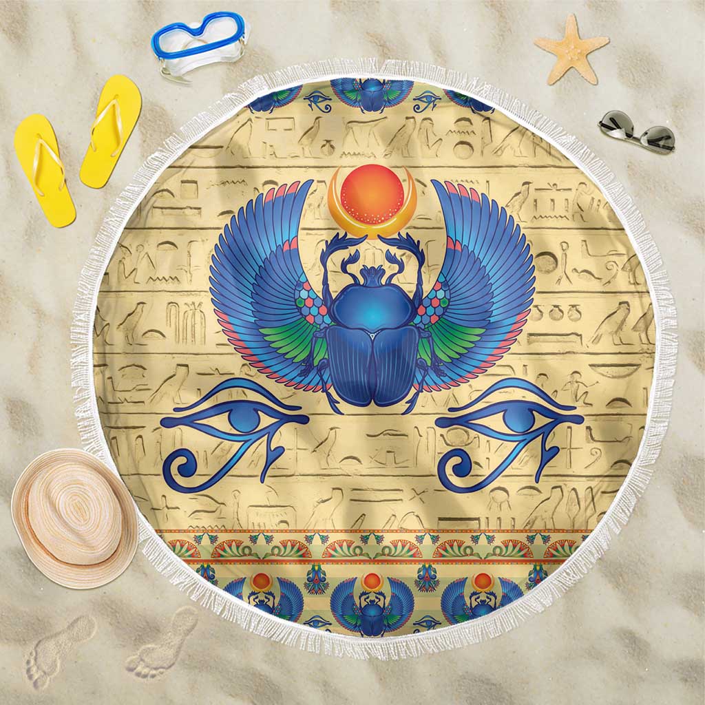 Ancient Egypt Scarab Beetle Beach Blanket LT9 - Wonder Print Shop