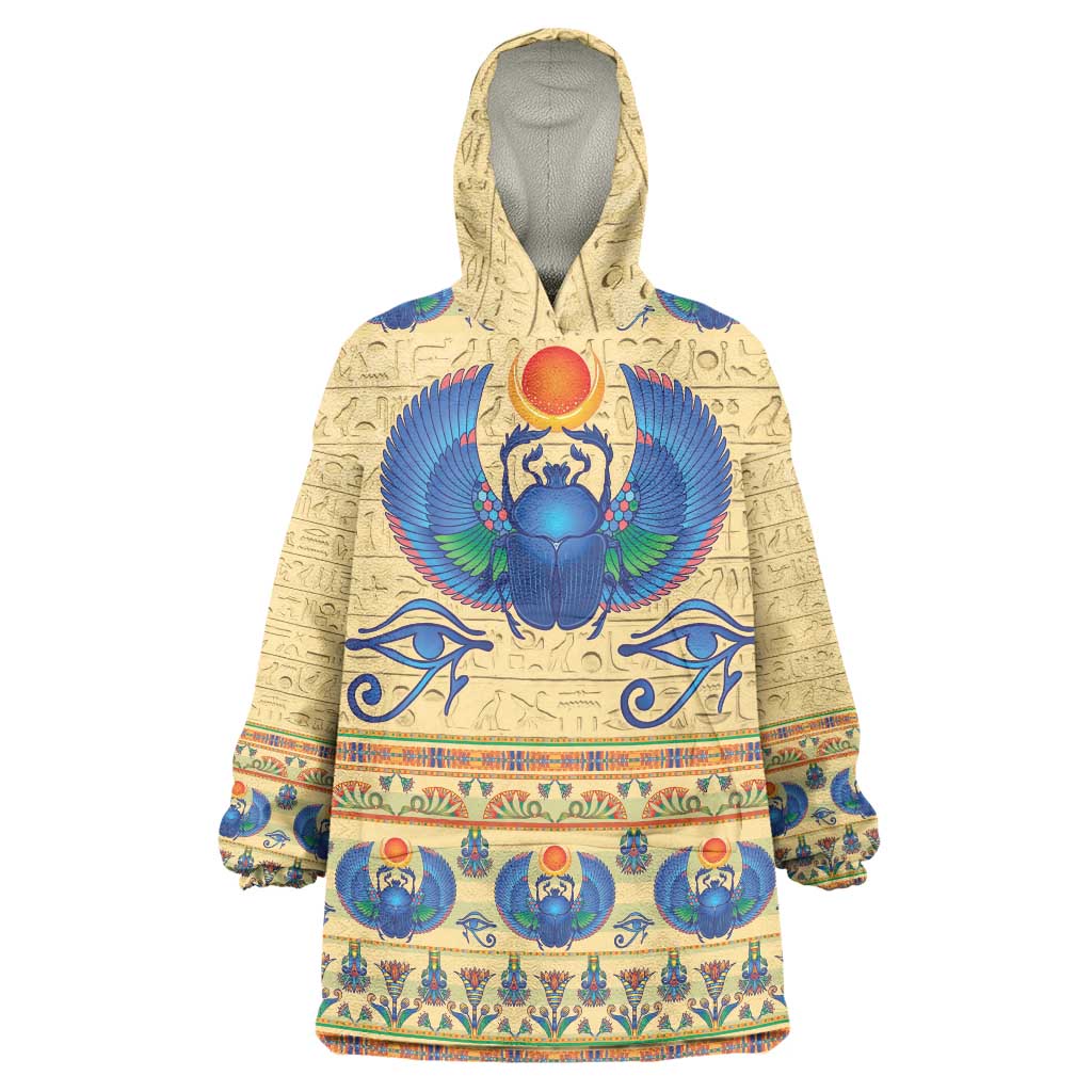 Ancient Egypt Scarab Beetle Wearable Blanket Hoodie