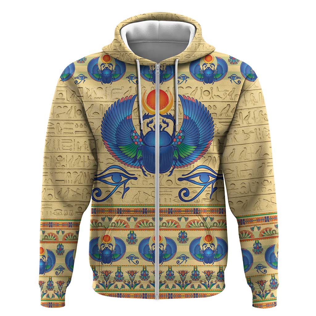 Ancient Egypt Scarab Beetle Zip Hoodie - Wonder Print Shop