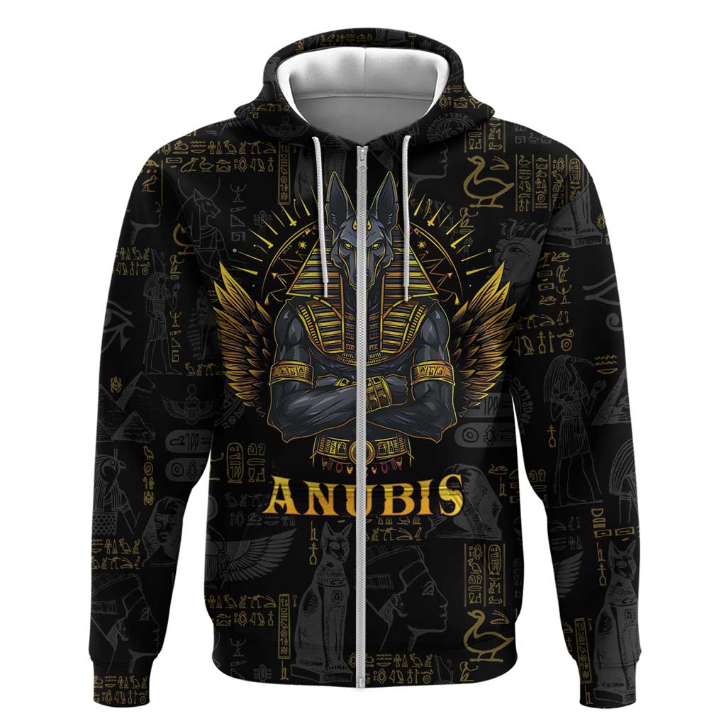 Anubis Egyptian God of Death Zip Hoodie - Wonder Print Shop