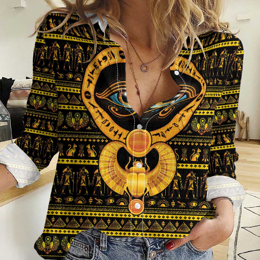 Egyptian God of The Sun Eye of Ra Women Casual Shirt