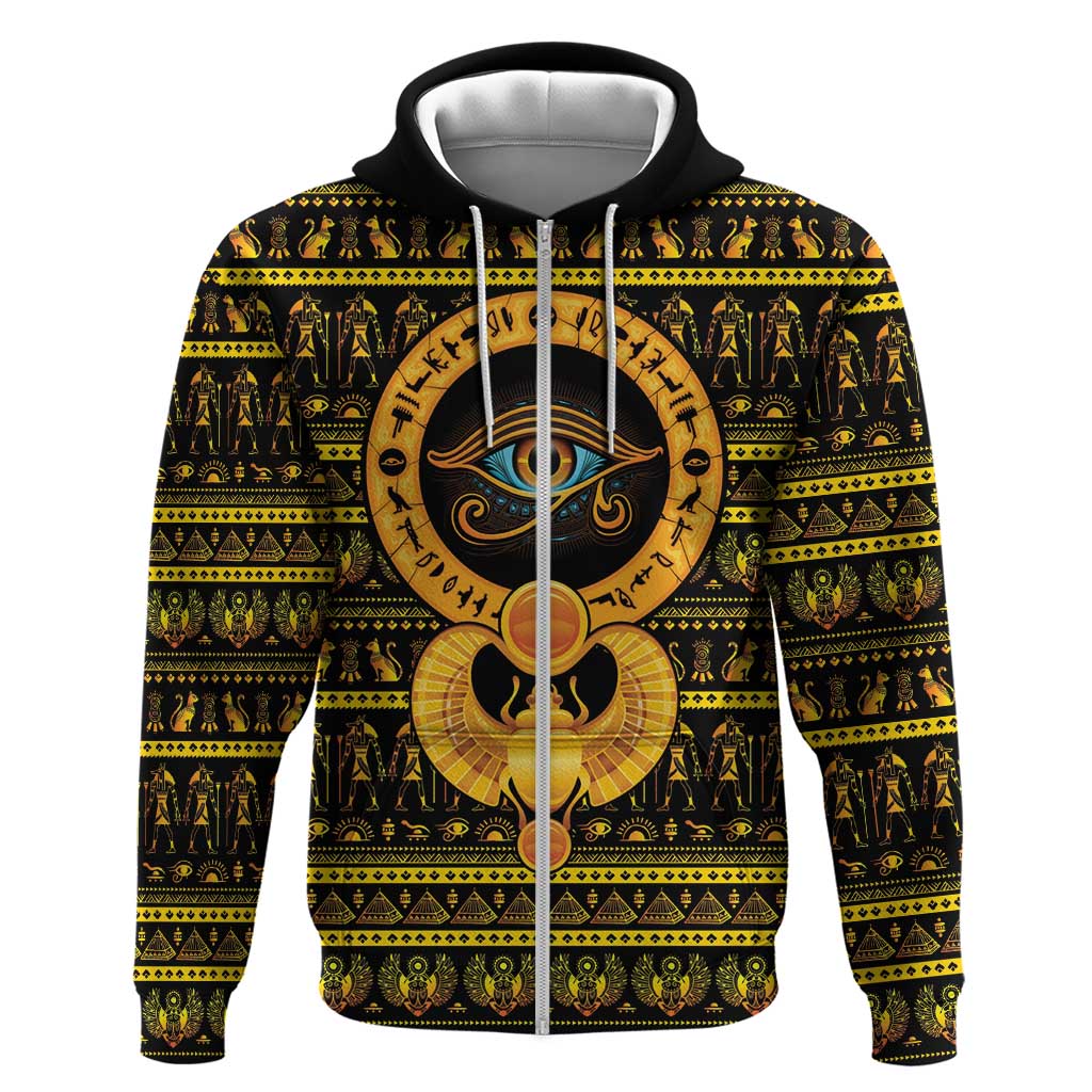 Egyptian God of The Sun Eye of Ra Zip Hoodie - Wonder Print Shop