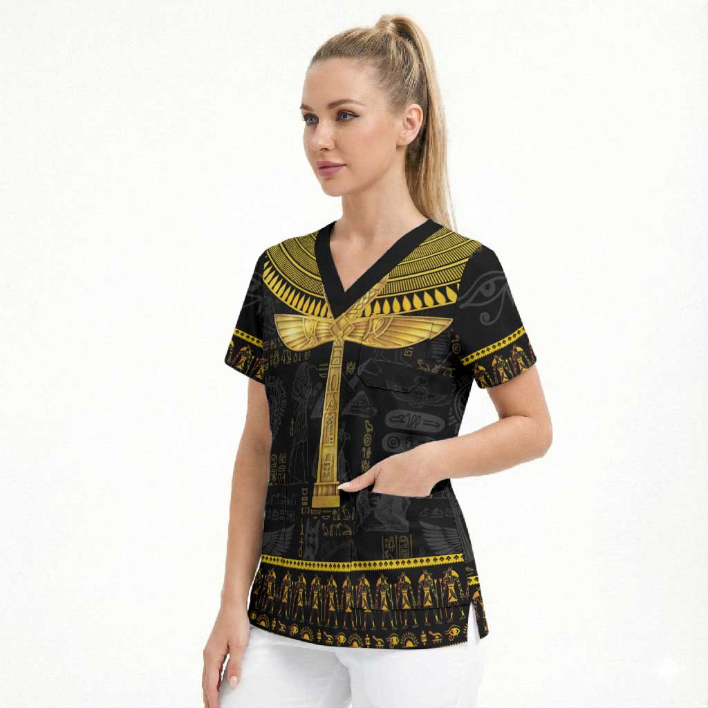 The Ankh Egyptian Hieroglyphs Scrub Top