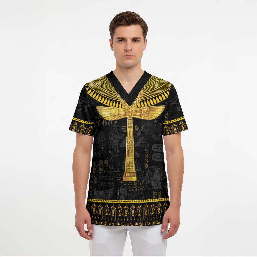 The Ankh Egyptian Hieroglyphs Scrub Top
