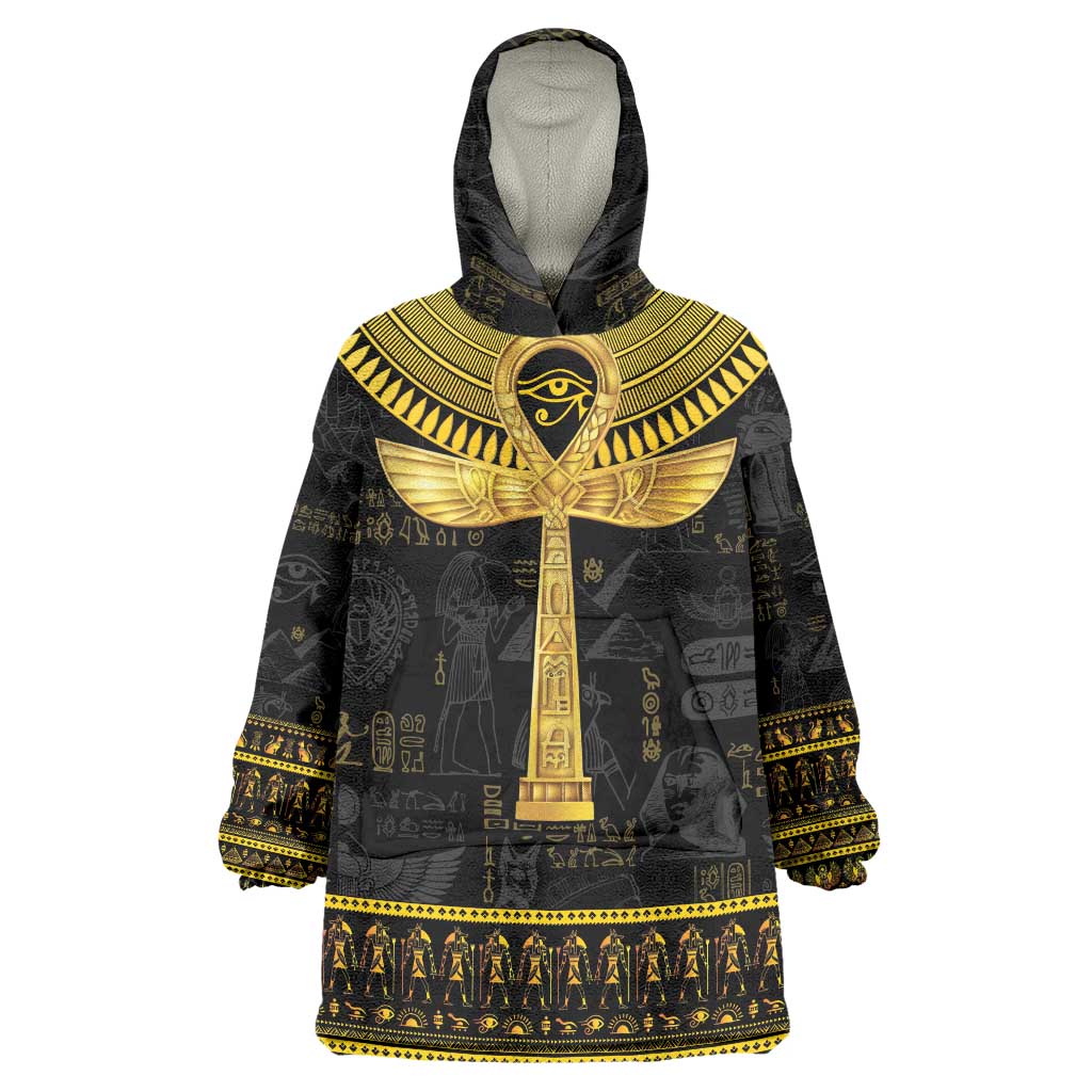 The Ankh Egyptian Hieroglyphs Wearable Blanket Hoodie