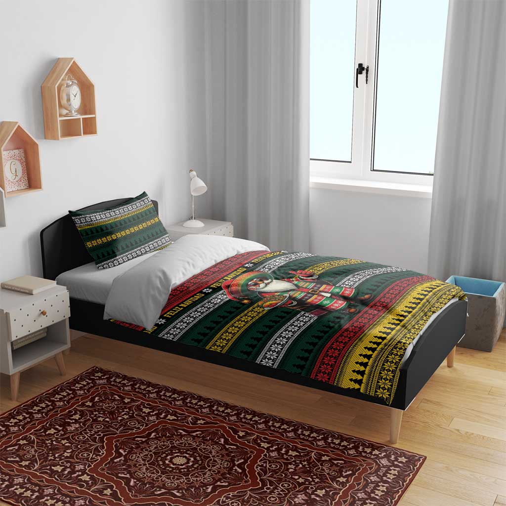 Mexican Santa Sombrero Bedding Set Feliz Navidad Mexico - Wonder Print Shop