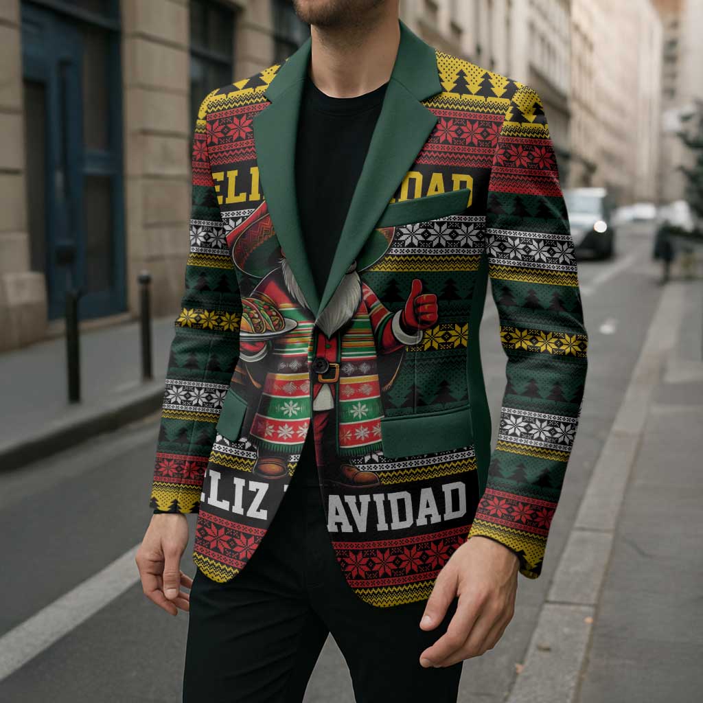 Mexican Santa Sombrero Blazer Feliz Navidad Mexico - Wonder Print Shop