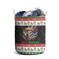 Mexican Sugar Skull Laundry Basket Feliz Navidad Mexico - Wonder Print Shop