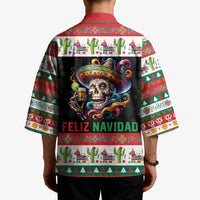 Mexican Sugar Skull Kimono Feliz Navidad Mexico - Wonder Print Shop