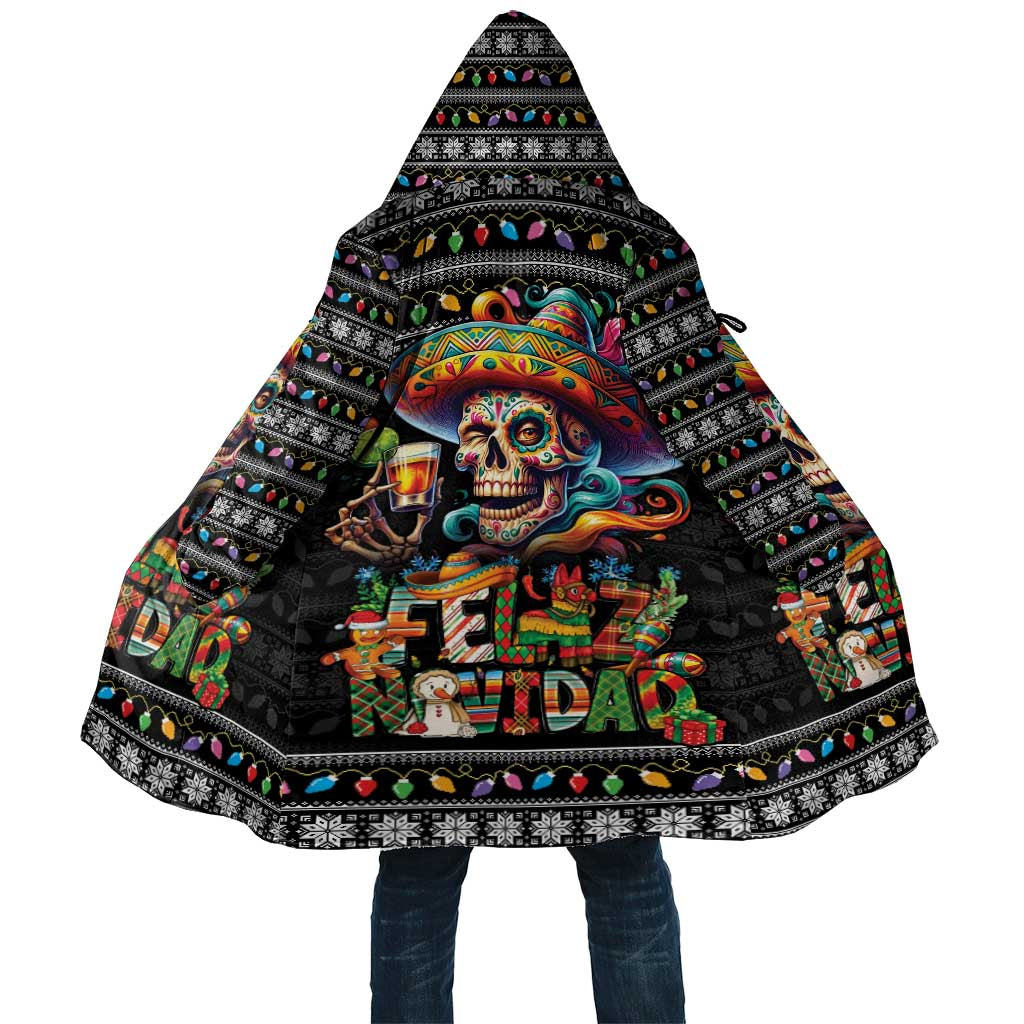 Mexican Sugar Skull Spanish Christmas Cloak Feliz Navidad Mexico - Wonder Print Shop