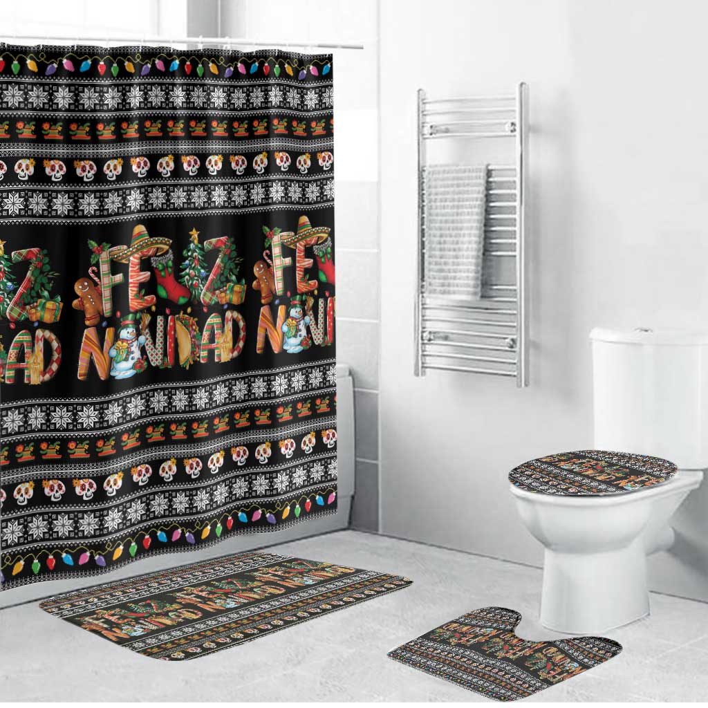 Mexican Sumbrero and Snowman Christmas Bathroom Set Feliz Navidad Mexico - Wonder Print Shop
