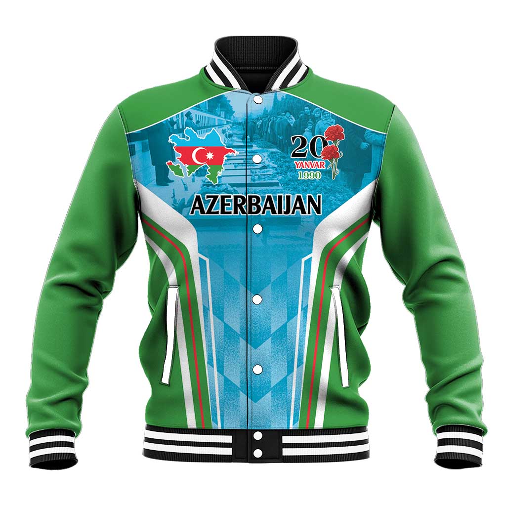 Personalized Azerbaijan Black January Baseball Jacket 20 Yanvar 1990 LT9 - Wonder Print Shop