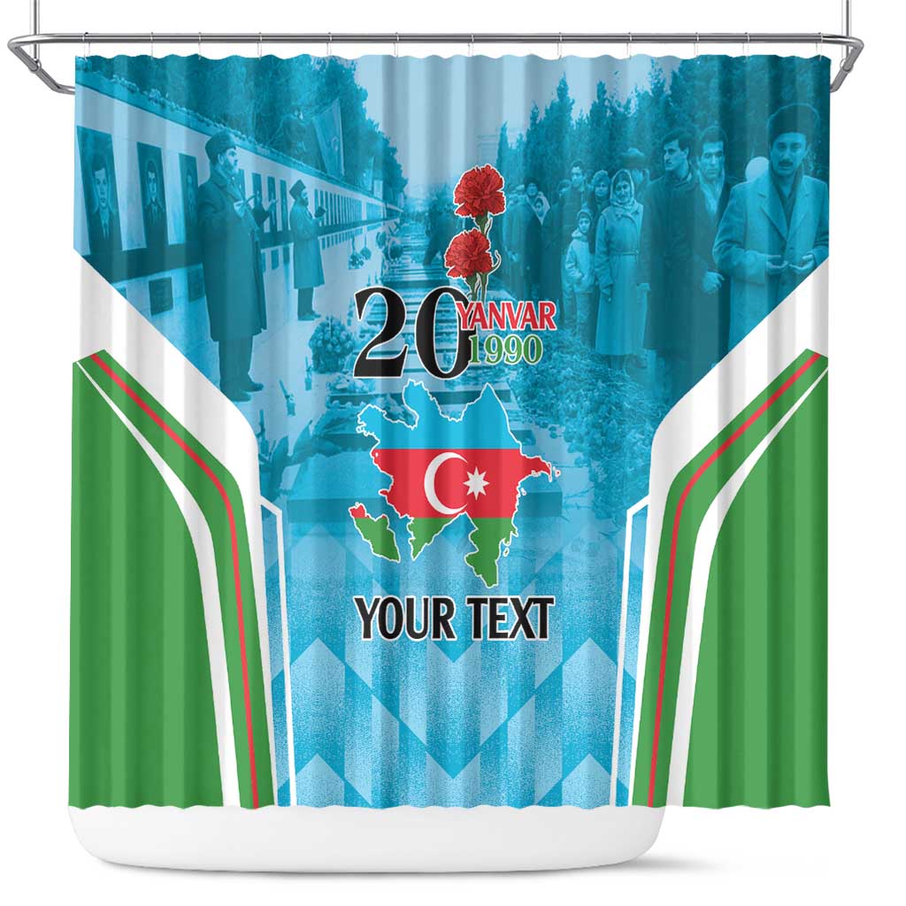 Personalized Azerbaijan Black January Shower Curtain 20 Yanvar 1990