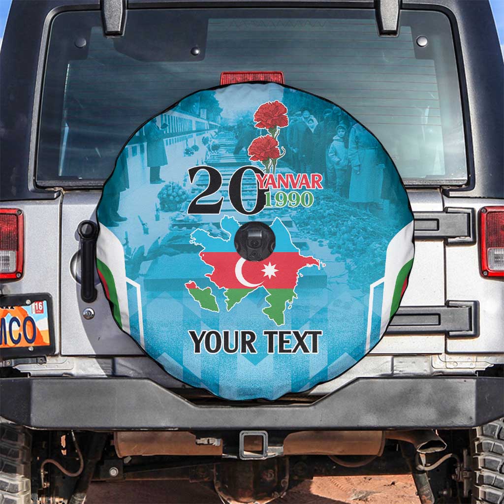 Personalized Azerbaijan Black January Spare Tire Cover 20 Yanvar 1990 - Wonder Print Shop