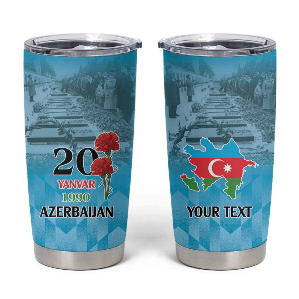 Personalized Azerbaijan Black January Tumbler Cup 20 Yanvar 1990 - Wonder Print Shop