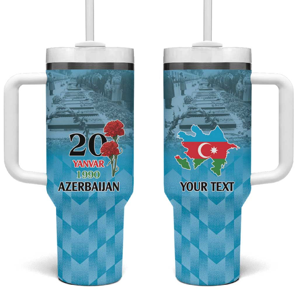 Personalized Azerbaijan Black January Tumbler With Handle 20 Yanvar 1990 - Wonder Print Shop