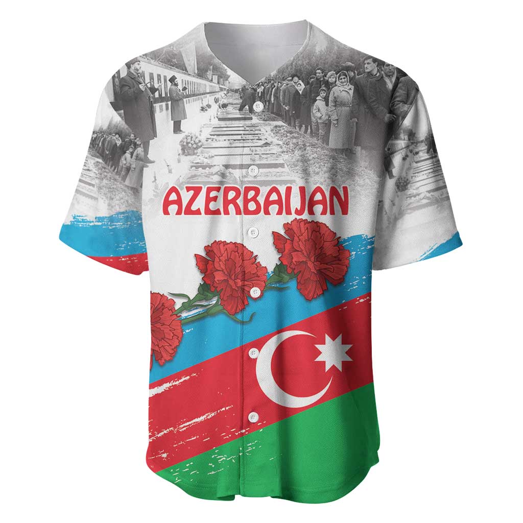 Azerbaijan Qara Yanvar Baseball Jersey with Flag Style LT9 - Wonder Print Shop