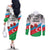 Azerbaijan Qara Yanvar Couples Matching Off The Shoulder Long Sleeve Dress and Long Sleeve Button Shirt with Flag Style