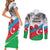 Azerbaijan Qara Yanvar Couples Matching Short Sleeve Bodycon Dress and Long Sleeve Button Shirt with Flag Style LT9 - Wonder Print Shop