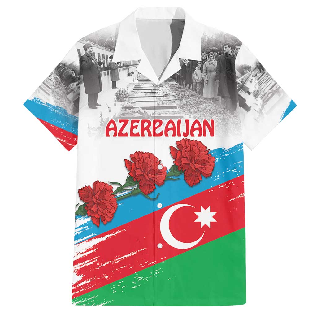 Azerbaijan Qara Yanvar Hawaiian Shirt with Flag Style - Wonder Print Shop