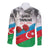 Azerbaijan Qara Yanvar Long Sleeve Button Shirt with Flag Style - Wonder Print Shop