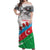 Azerbaijan Qara Yanvar Off Shoulder Maxi Dress with Flag Style - Wonder Print Shop