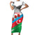 Azerbaijan Qara Yanvar Short Sleeve Bodycon Dress with Flag Style - Wonder Print Shop