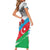 Azerbaijan Qara Yanvar Short Sleeve Bodycon Dress with Flag Style - Wonder Print Shop