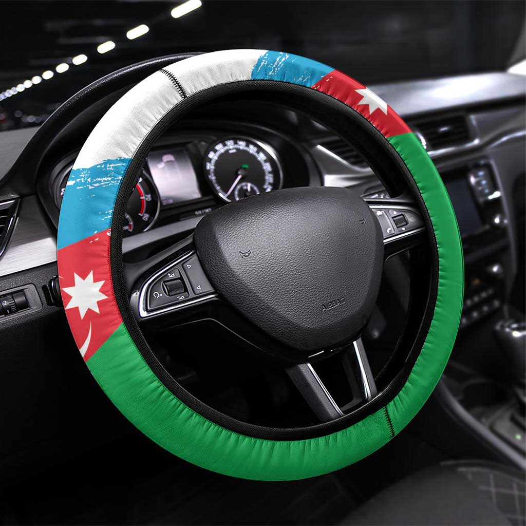 Azerbaijan Qara Yanvar Steering Wheel Cover with Flag Style - Wonder Print Shop