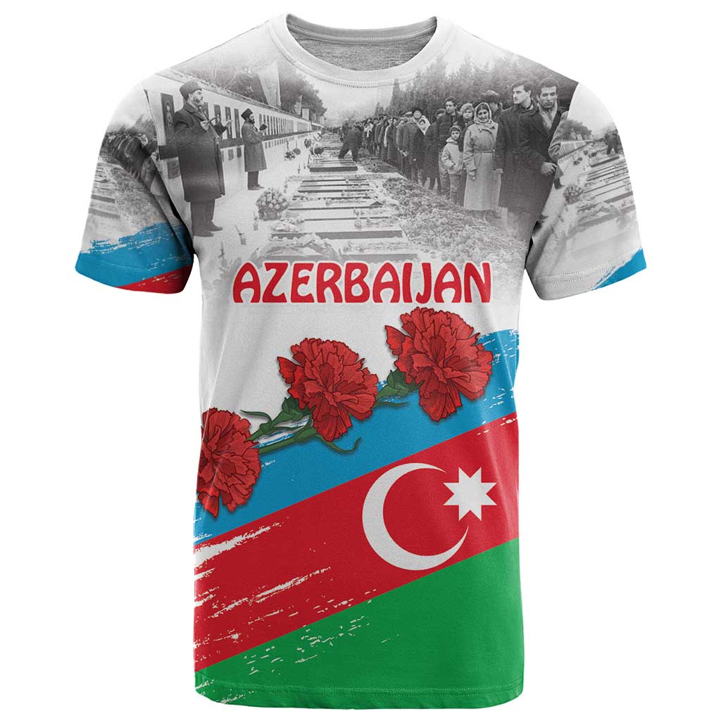 Azerbaijan Qara Yanvar T Shirt with Flag Style