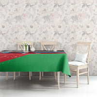 Rectangular tablecloth with Azerbaijan flag stripes and crescent star for dining room