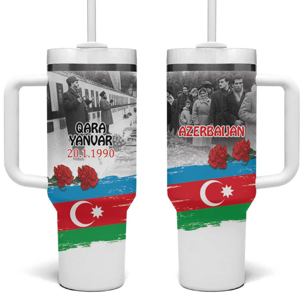 Azerbaijan Qara Yanvar Tumbler With Handle with Flag Style - Wonder Print Shop