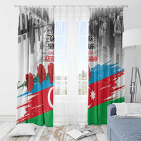 Azerbaijan flag-style window curtains with crescent, star, red blue green stripes