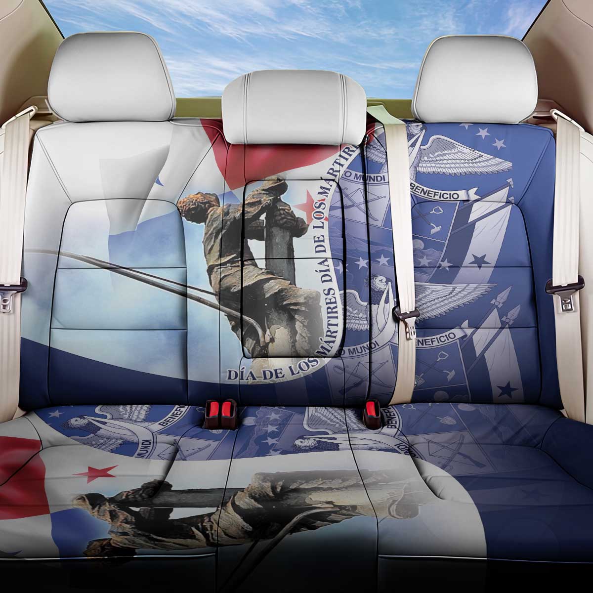 Panama Dia de los Martires Back Car Seat Cover Panama Martyrs' Day Raises Flag