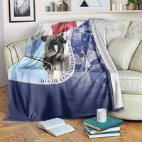 Panama Martyrs' Day blue blanket with flag and commemorative graphic