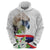 Philippines Eagle and Sampaguita Flowers Zip Hoodie Polynesian Pattern - Wonder Print Shop