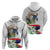 Philippines Eagle and Sampaguita Flowers Zip Hoodie Polynesian Pattern - Wonder Print Shop