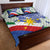 Philippines Flag Quilt Bed Set Sampaguita Jasmine with Polynesian Tribal - Wonder Print Shop