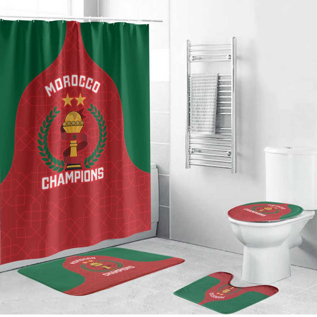 Morocco Atlas Lions Bathroom Set African Football Champions 2025