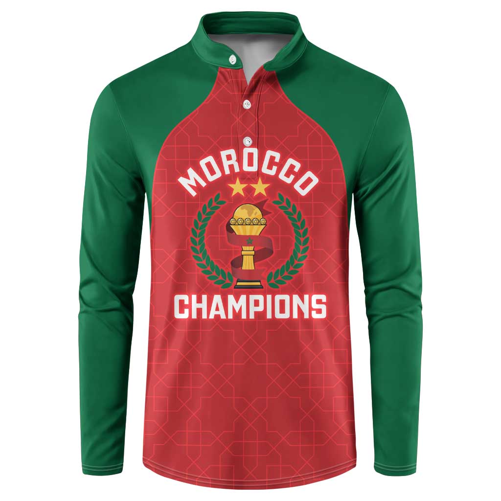 Custom Morocco Atlas Lions Button Sweatshirt African Football Champions 2025