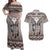 Native American Buffalo Skull Couples Matching Off Shoulder Maxi Dress and Hawaiian Shirt with Dream Catchers Feathers