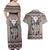 Native American Buffalo Skull Couples Matching Off Shoulder Maxi Dress and Hawaiian Shirt with Dream Catchers Feathers