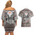 Native American Buffalo Skull Couples Matching Off Shoulder Short Dress and Hawaiian Shirt with Dream Catchers Feathers