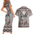 Native American Buffalo Skull Couples Matching Short Sleeve Bodycon Dress and Hawaiian Shirt with Dream Catchers Feathers