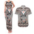 Native American Buffalo Skull Couples Matching Tank Maxi Dress and Hawaiian Shirt with Dream Catchers Feathers